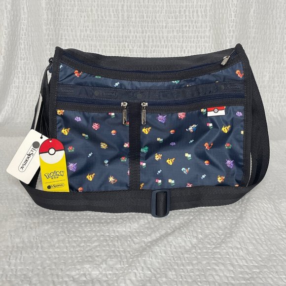 LeSportsac Deluxe Everyday Bag with Pouch 8-Bit Pokemon Characters - NWT - Picture 2 of 9